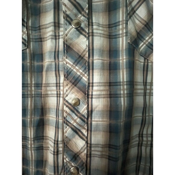 Wrangler Pearl Snap Western Shirt Mens Large Long Sleeve Plaid - Picture 2 of 7